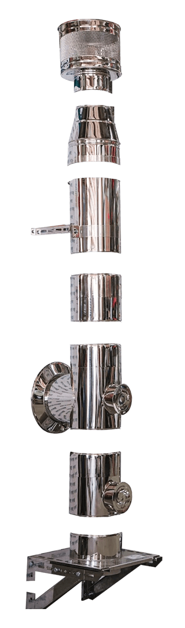 Coș de fum din inox — sistem complet